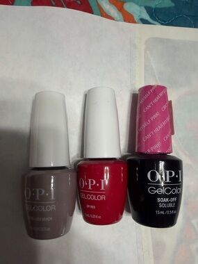 OPI GelColor Trio — Mauve Beige, Classic Red, Deep Black set of 3